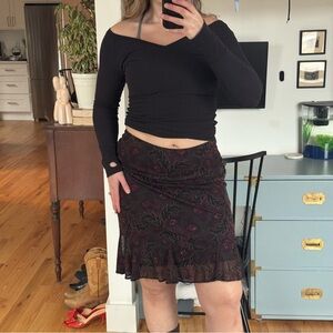 Express Black and Purple floral Skirt